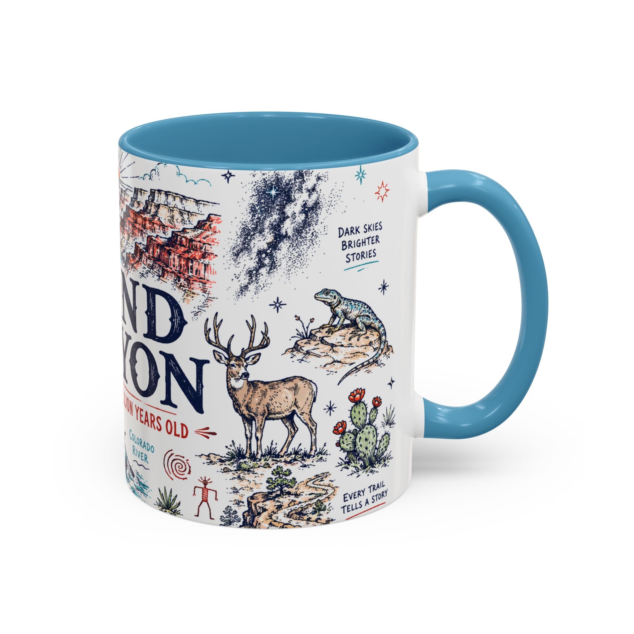 Grand Canyon National Park Coffee Mug | Hiking Camping Nature Gift | Accent Color Ceramic 11oz 15oz