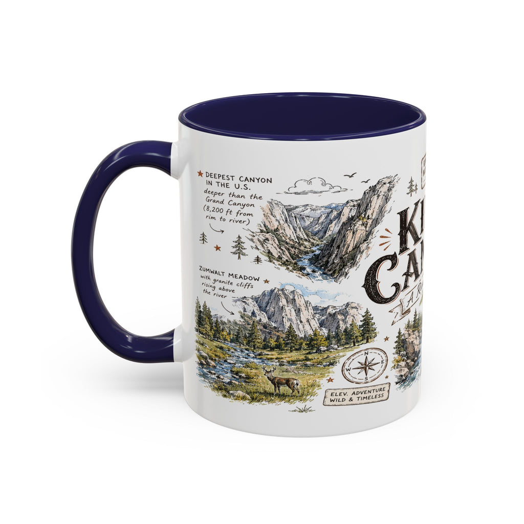 Kings Canyon National Park Coffee Mug | California Sierra Nevada Sequoia Gift | Accent Color Ceramic 11oz 15oz