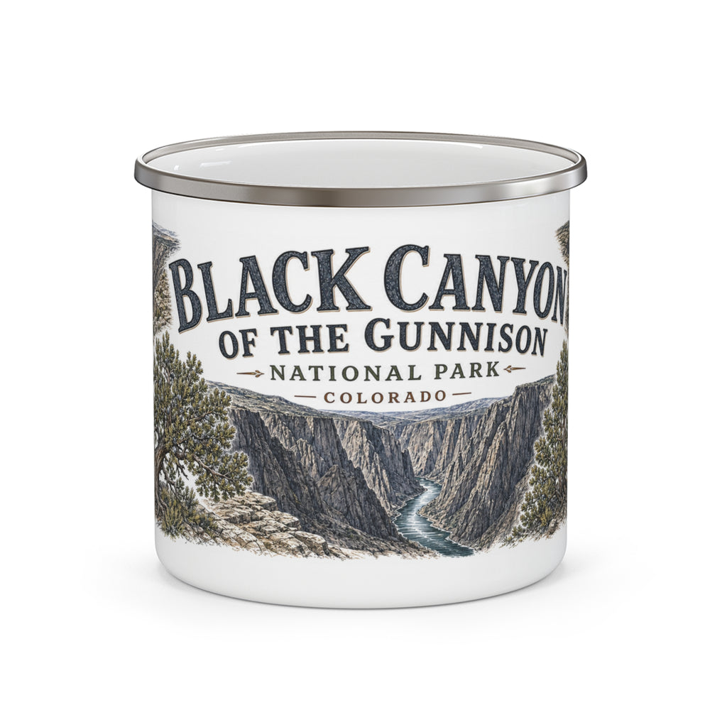 Black Canyon of the Gunnison National Park Vintage Enamel Camping Mug | 12oz National Park Hiking Gift