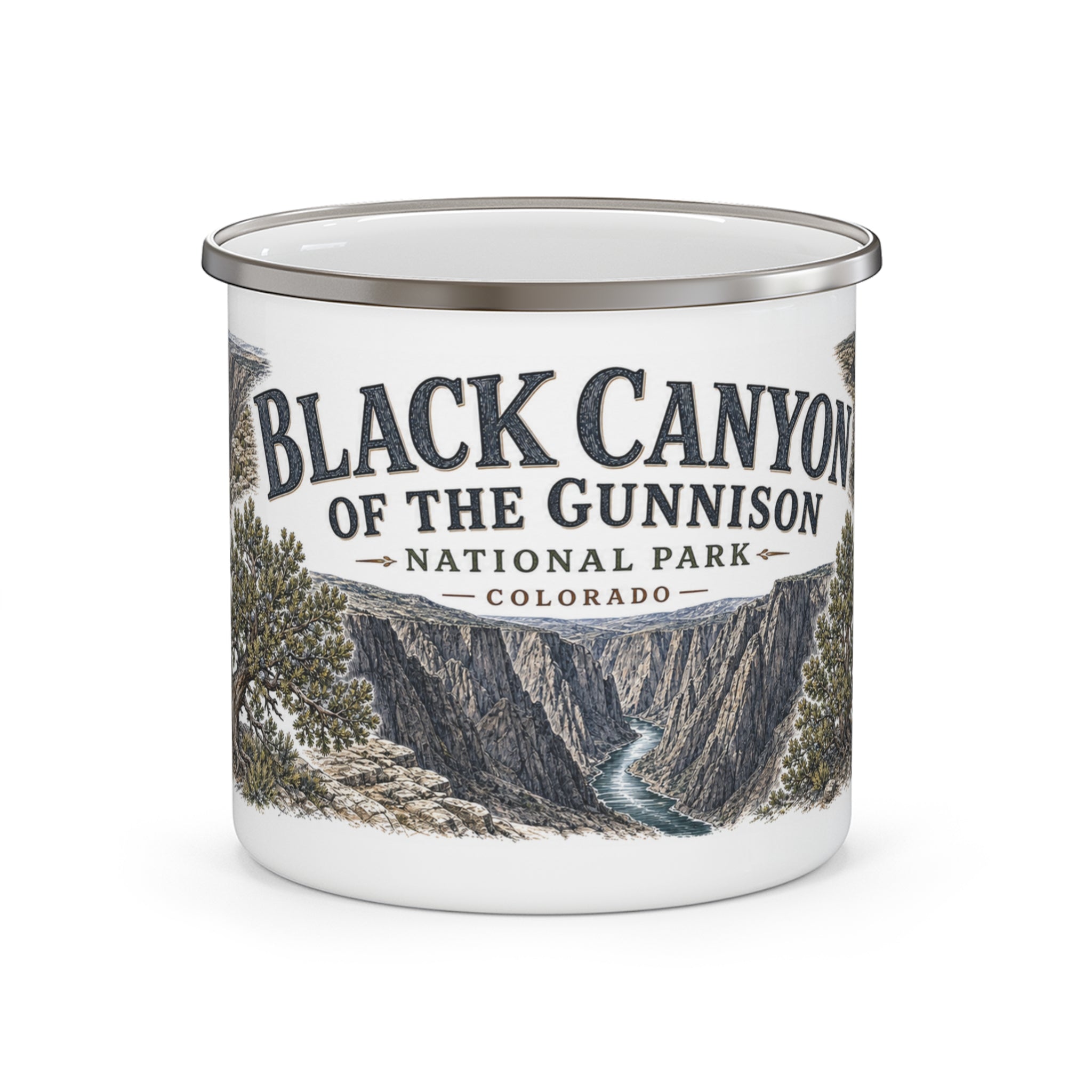 Black Canyon of the Gunnison National Park Vintage Enamel Camping Mug | 12oz National Park Hiking Gift