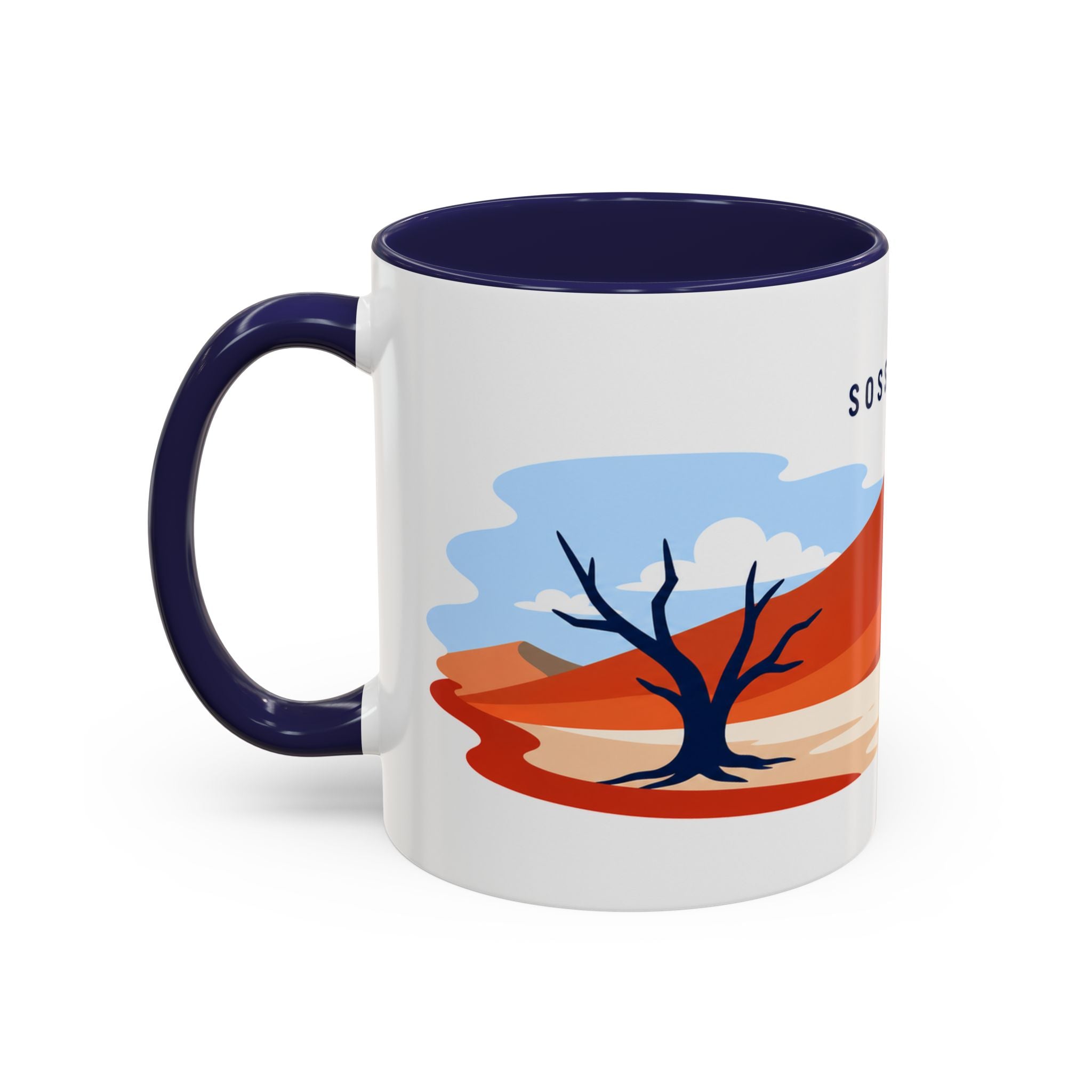 Sossusvlei Coffee Mug | Travel Destination Souvenir Gift | Accent Color Ceramic 11oz 15oz