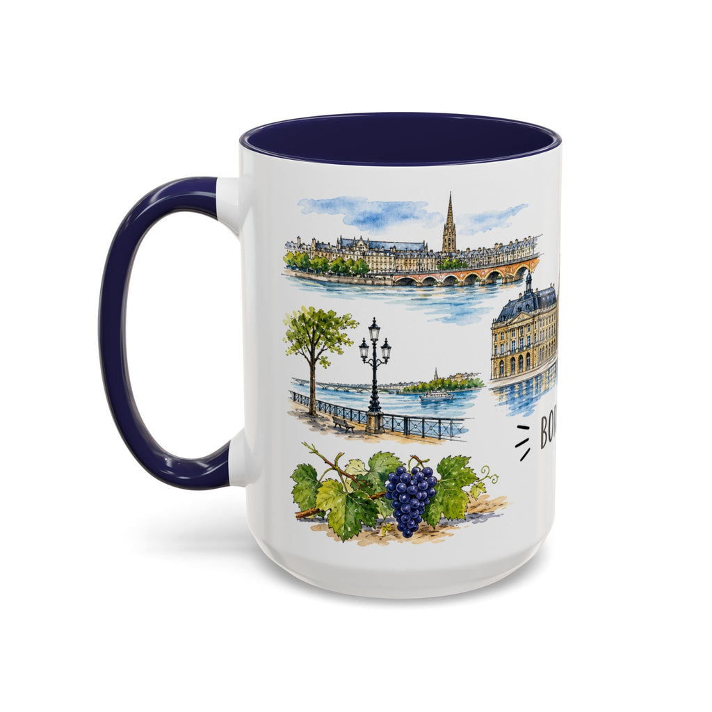 Bordeaux Illustrated Travel Mug | City Souvenir Accent Coffee Mug | 11oz 15oz Ceramic Cup