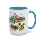 Wichita Illustrated Travel Mug | City Souvenir Accent Coffee Mug | 11oz 15oz Ceramic Cup