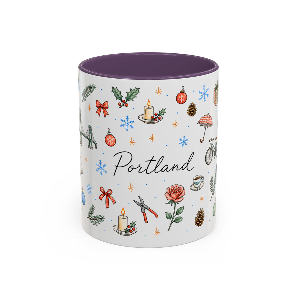 Portland Christmas Watercolor Mug | City Souvenir Coffee Cup (11oz 15oz)