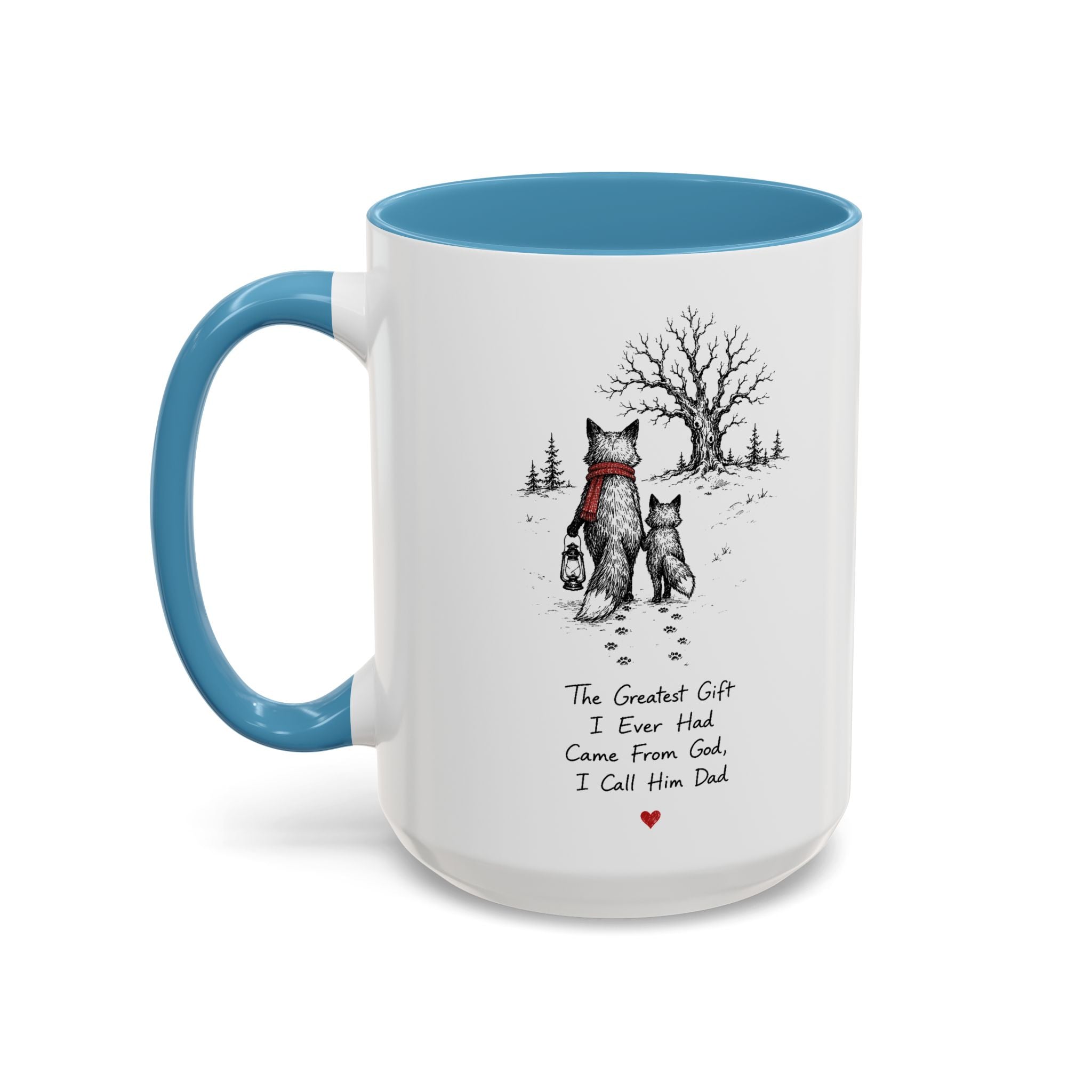 Clever Fox Dad Mug | Father's Day Gift, Accent Ceramic Coffee Cup (11oz or 15oz)