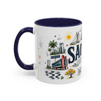 Sao Paulo Coffee Mug | Brazil Souvenir Travel Gift | Accent Color Ceramic 11oz 15oz