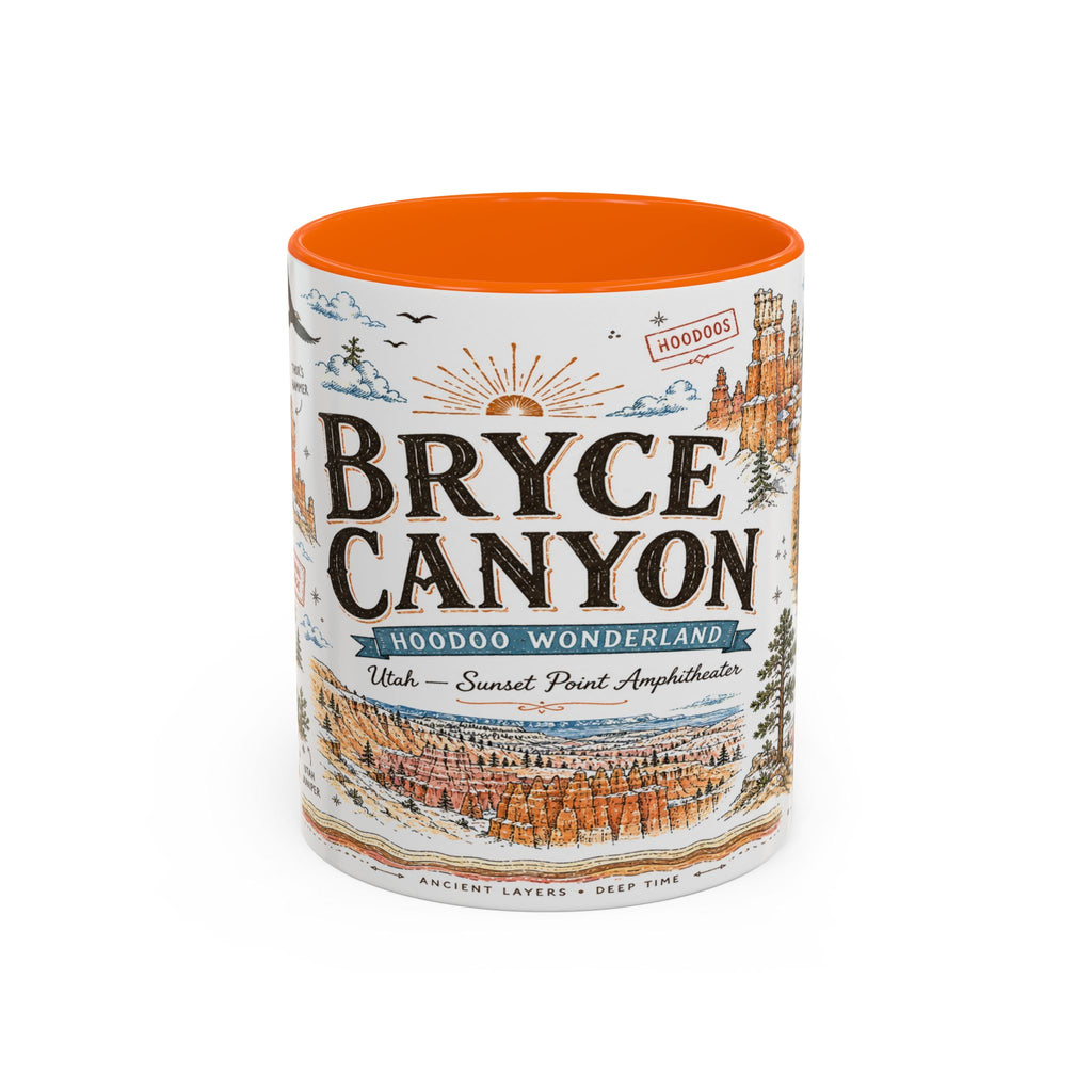 Bryce Canyon Coffee Mug | National Park Hiking Utah Gift | Accent Color Ceramic 11oz 15oz