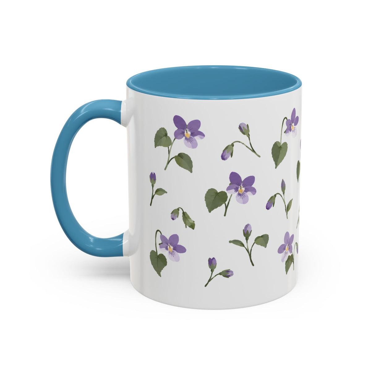 Wisconsin Wood Violet Mug, State Flower Floral Coffee Cup, 11oz Botanical Gift
