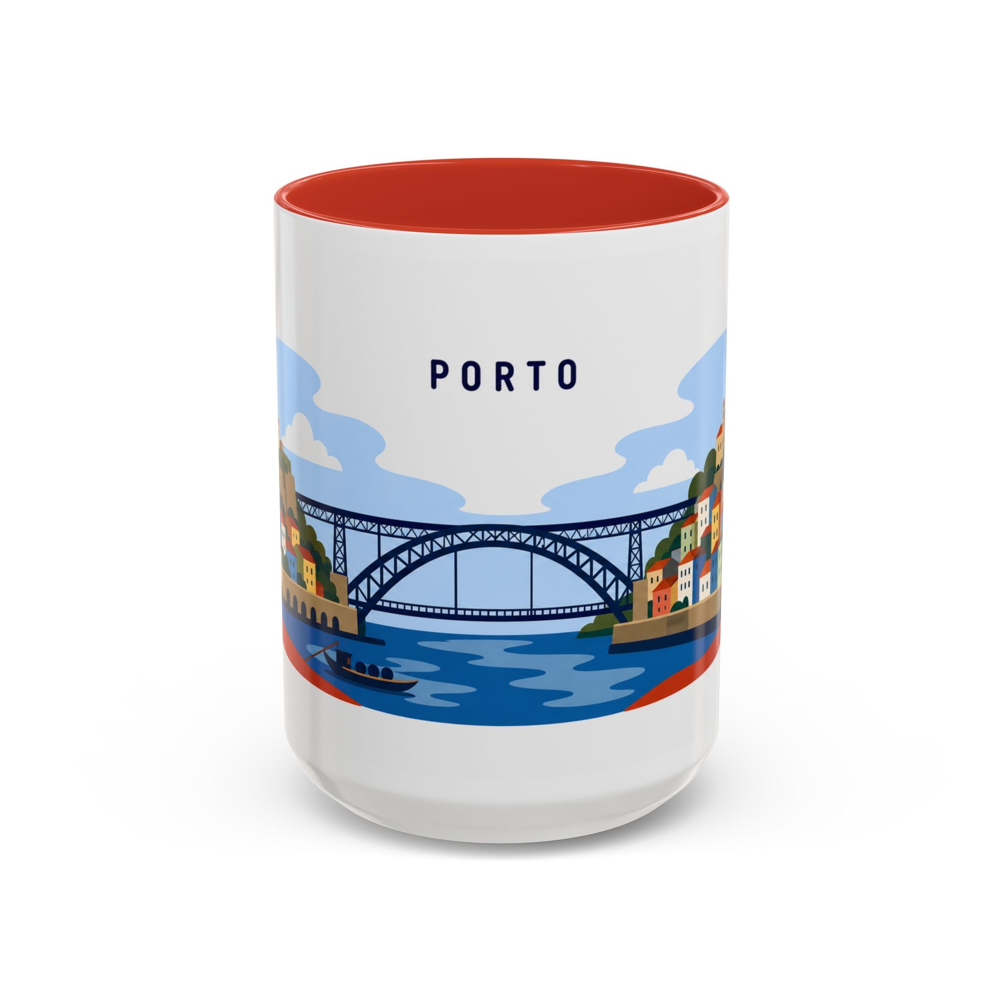 Porto Coffee Mug | Travel Destination Souvenir Gift | Accent Color Ceramic 11oz 15oz