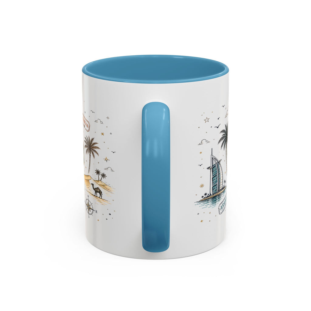 Dubai Coffee Mug | UAE Souvenir Travel Gift | Accent Color Ceramic 11oz 15oz
