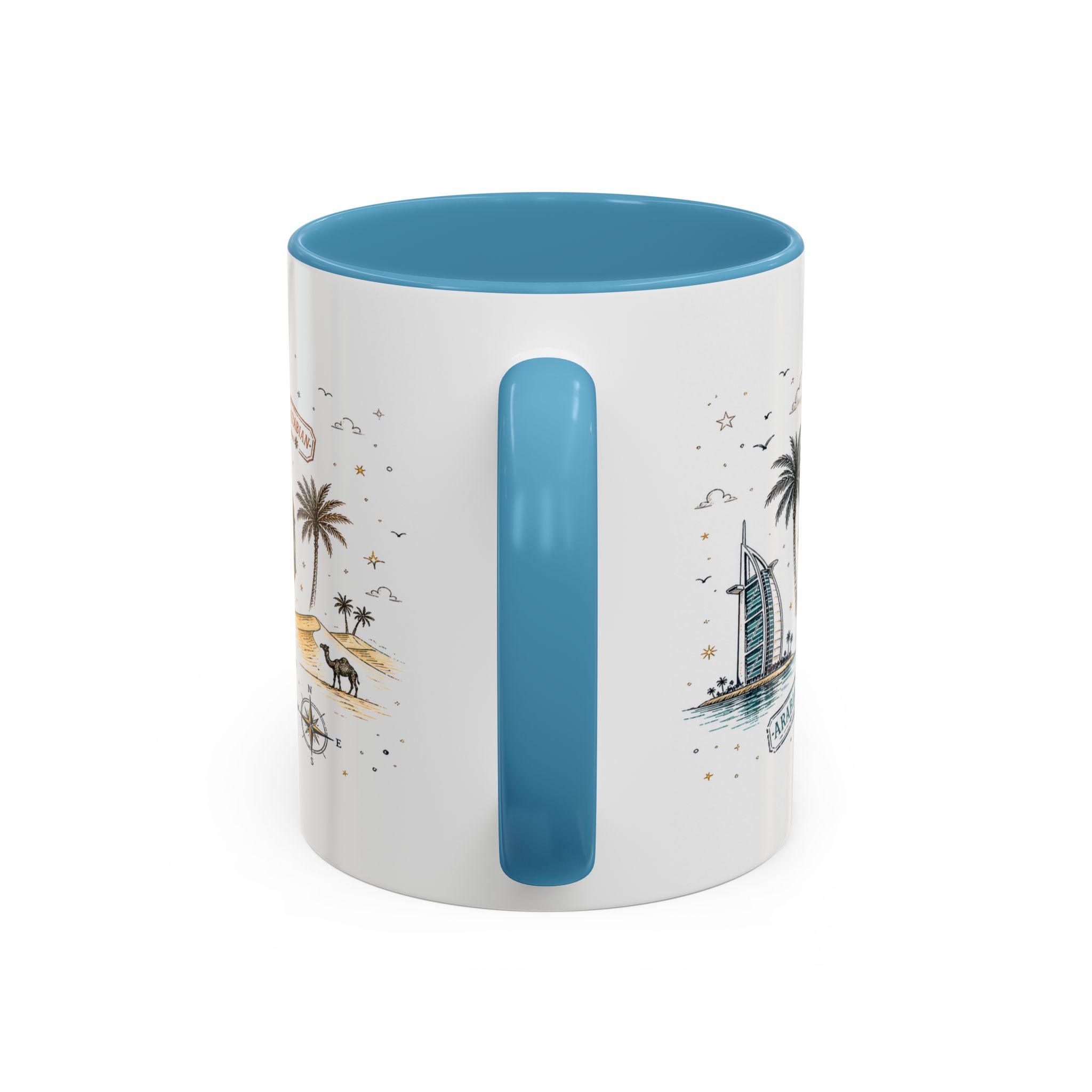 Dubai Coffee Mug | UAE Souvenir Travel Gift | Accent Color Ceramic 11oz 15oz