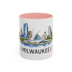 Milwaukee Illustrated Travel Mug | City Souvenir Accent Coffee Mug | 11oz 15oz Ceramic Cup
