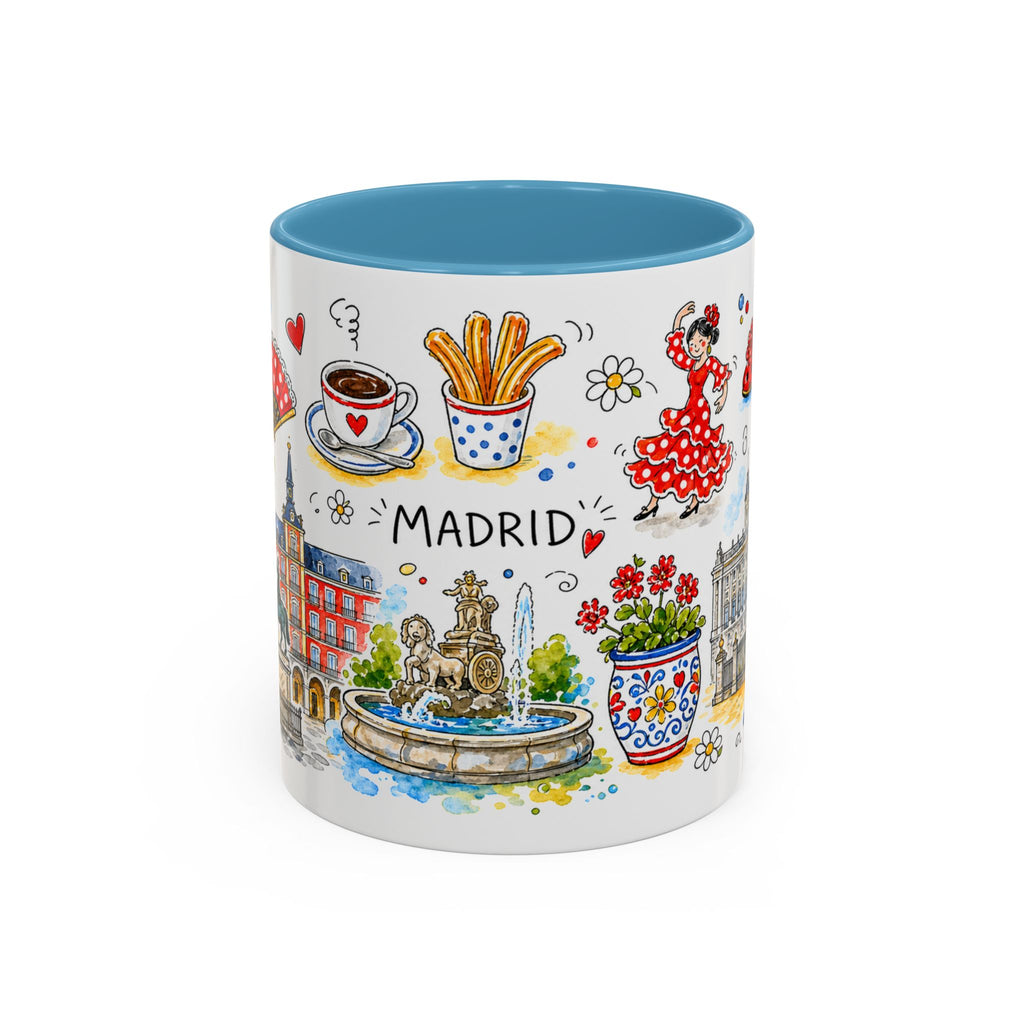 Madrid Travel Mug | European City Souvenir Accent Coffee Mug | 11oz 15oz Ceramic Cup