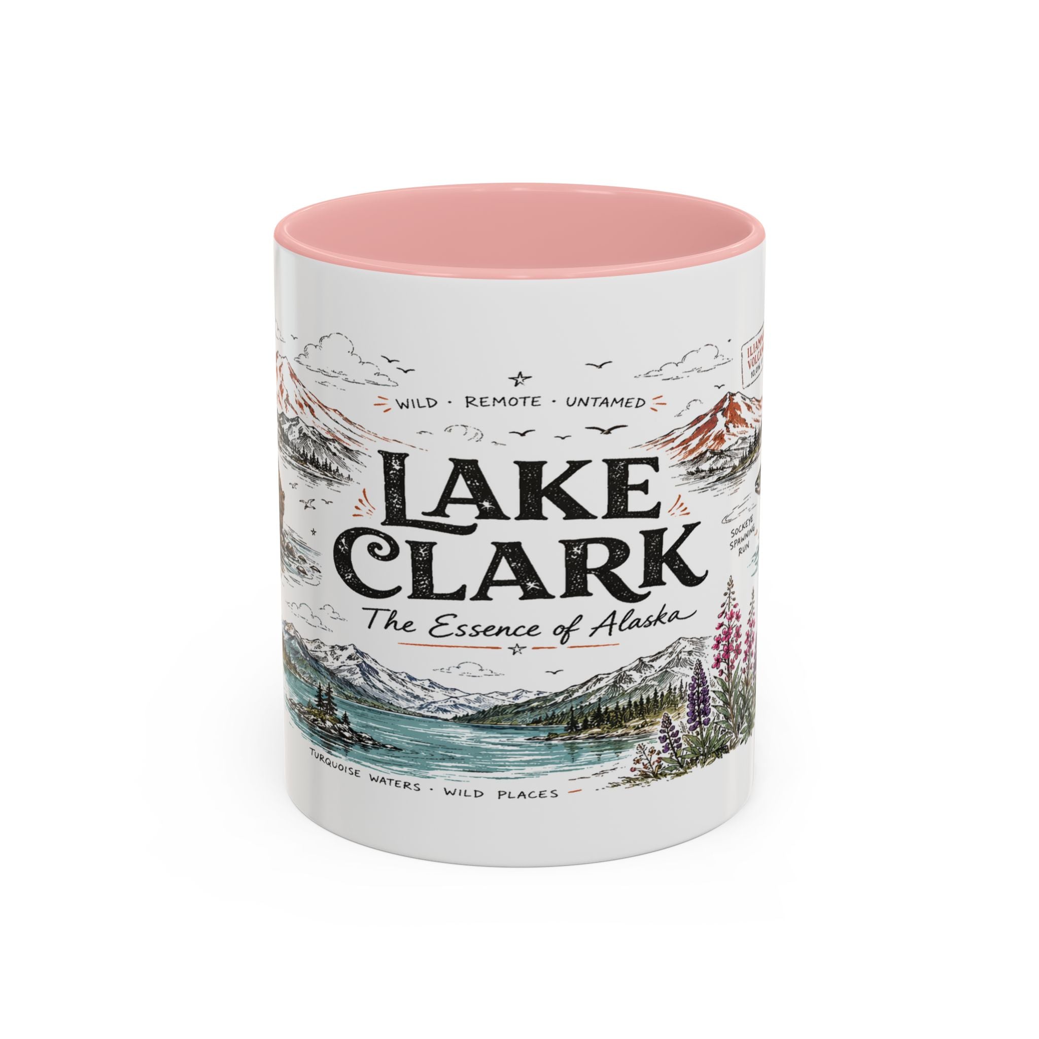 Lake Clark National Park Coffee Mug | Alaska Fly-in Wilderness Adventure Gift | Accent Color Ceramic 11oz 15oz