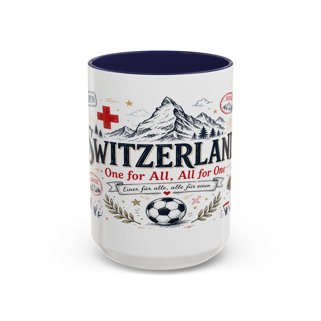 Switzerland Coffee Mug | World Cup Soccer Fan Gift | Accent Color Ceramic 11oz 15oz
