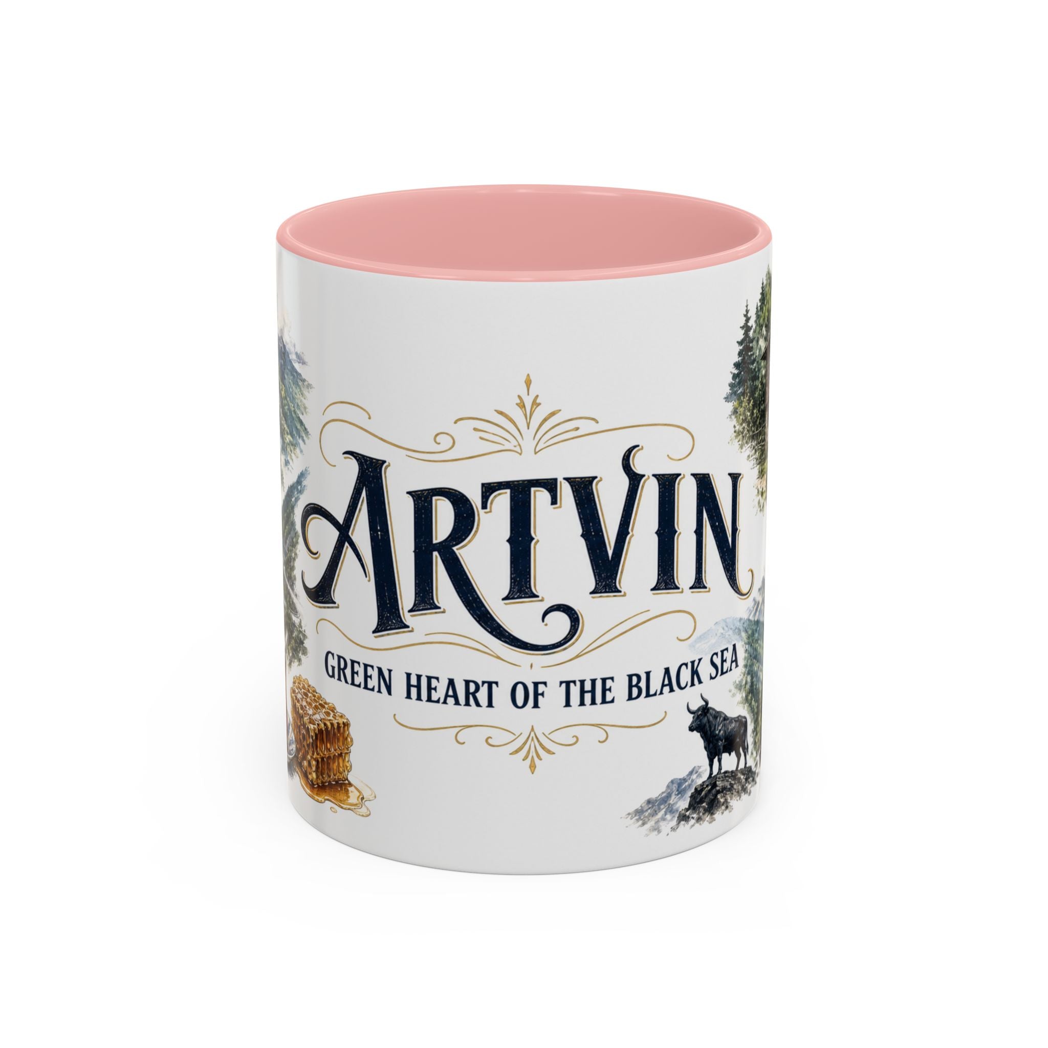 Artvin Coffee Mug | Turkey Travel Souvenir | Vintage Illustrated City Gift | 11 oz 15 oz Accent Mug