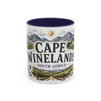 Cape Winelands Coffee Mug | Travel Destination Souvenir Gift | Accent Color Ceramic 11oz 15oz
