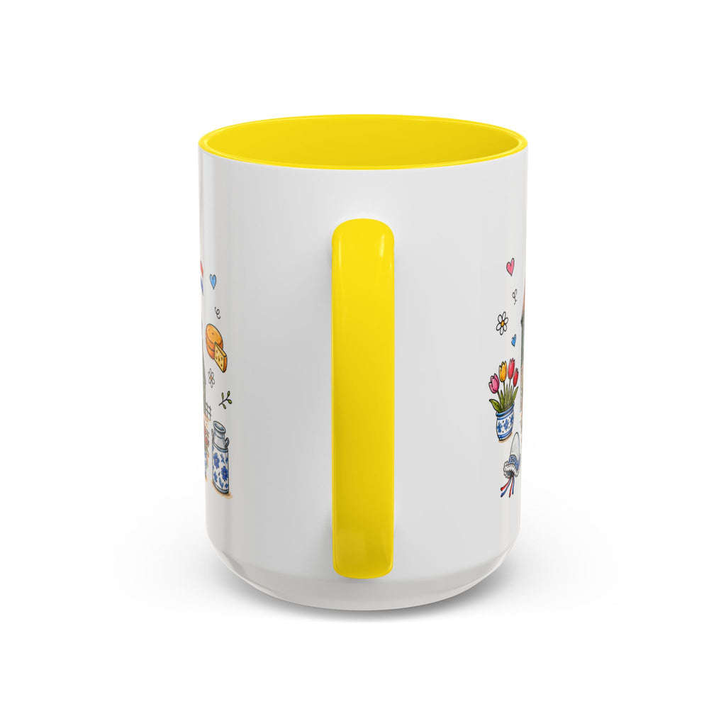 Volendam Illustrated Travel Mug | Netherlands Souvenir Accent Coffee Mug | 11oz 15oz Ceramic Cup