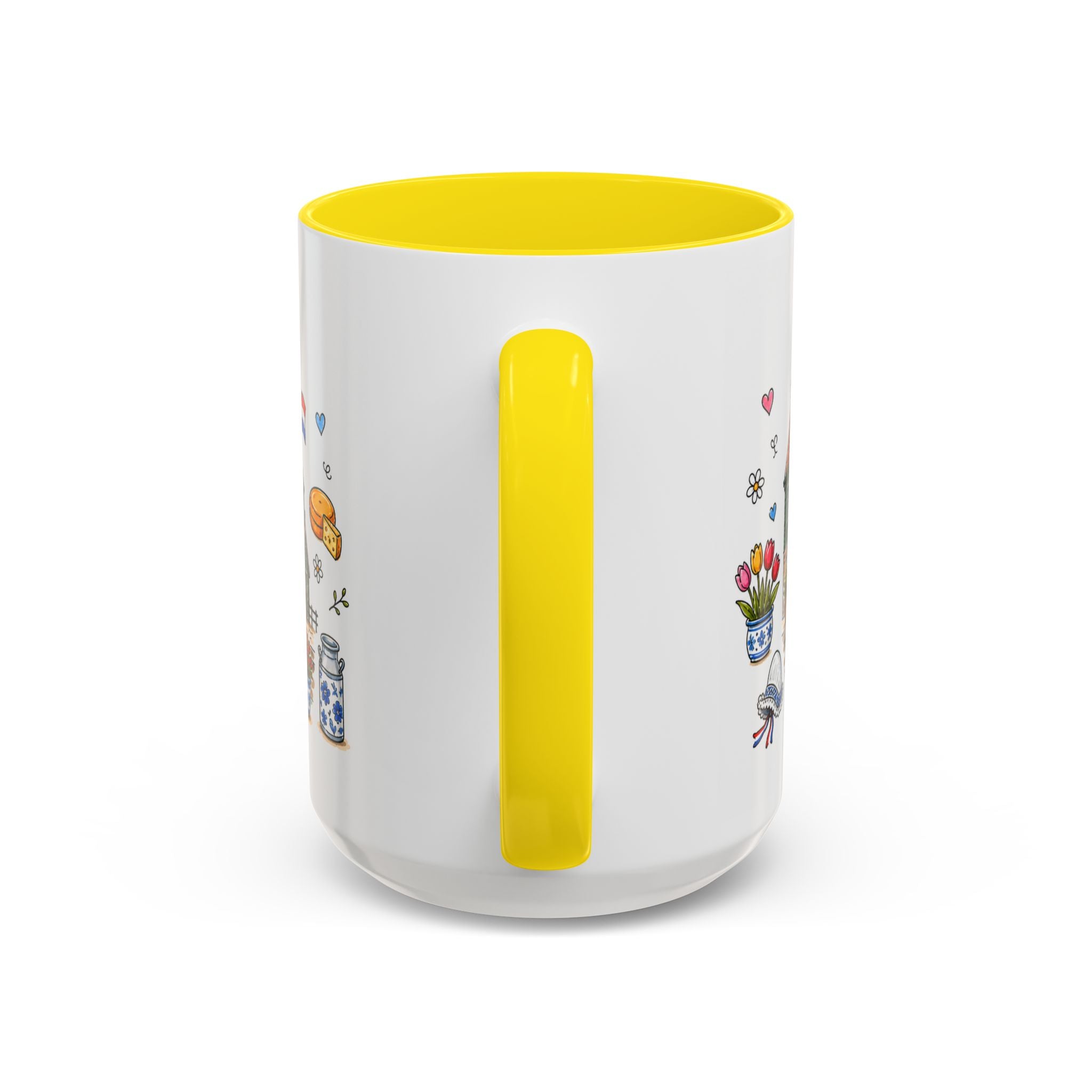 Volendam Illustrated Travel Mug | Netherlands Souvenir Accent Coffee Mug | 11oz 15oz Ceramic Cup