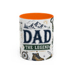 Dad The Legend Coffee Mug | Father's Day Gift for Dad | Accent Color Ceramic 11oz 15oz