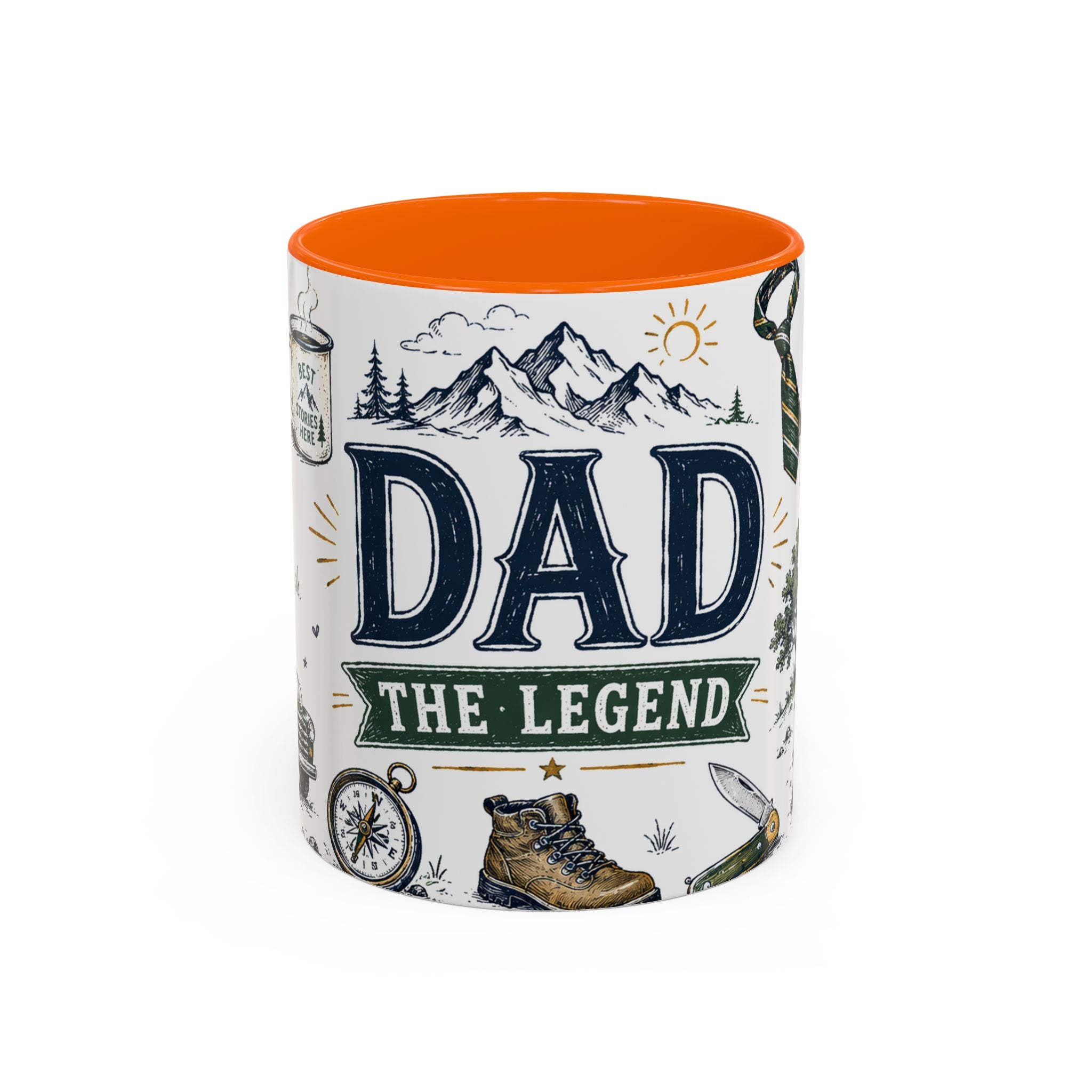 Dad The Legend Coffee Mug | Father's Day Gift for Dad | Accent Color Ceramic 11oz 15oz