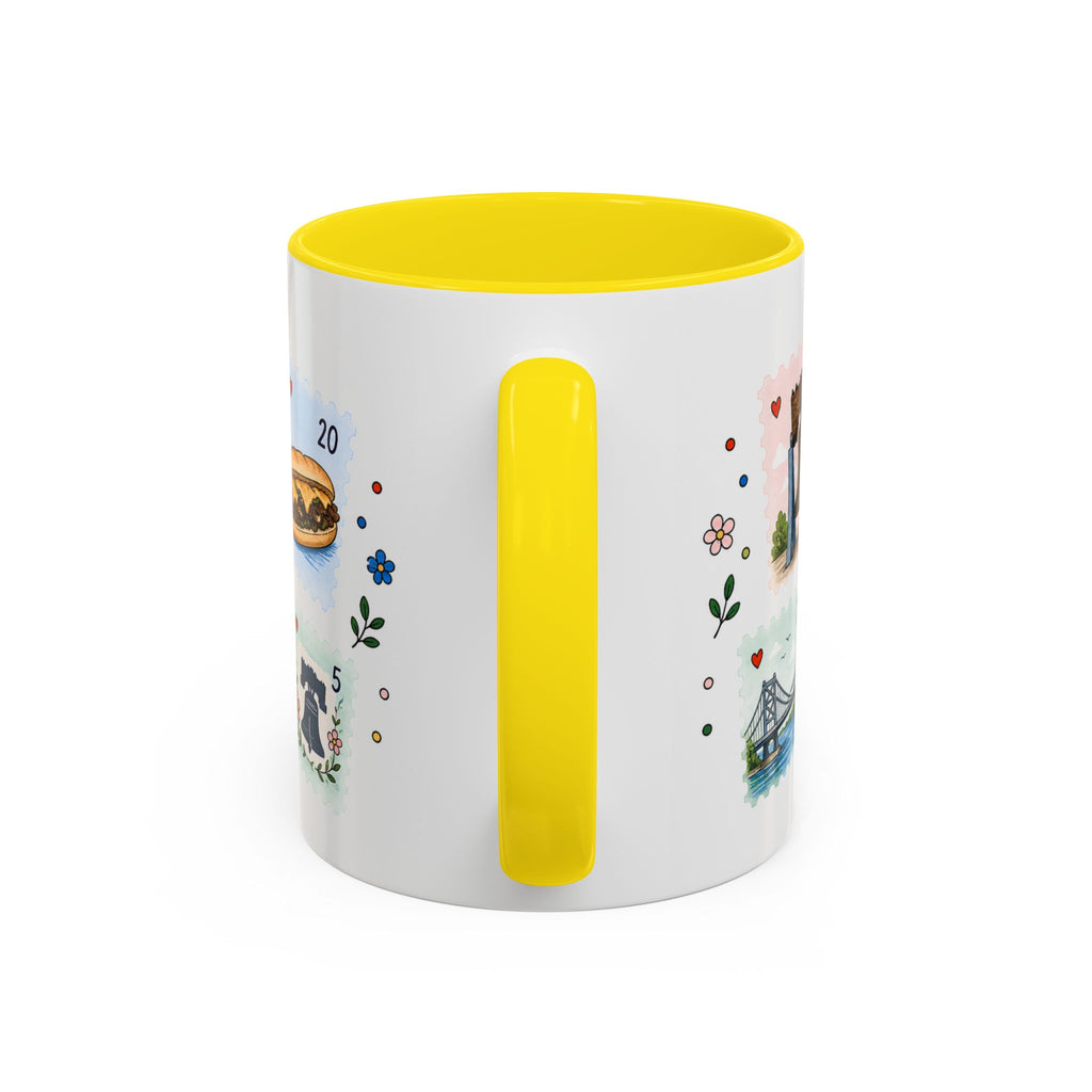 Philadelphia Coffee Mug | Postage Stamp Collage Mug | Travel Souvenir Accent Cup 11oz 15oz