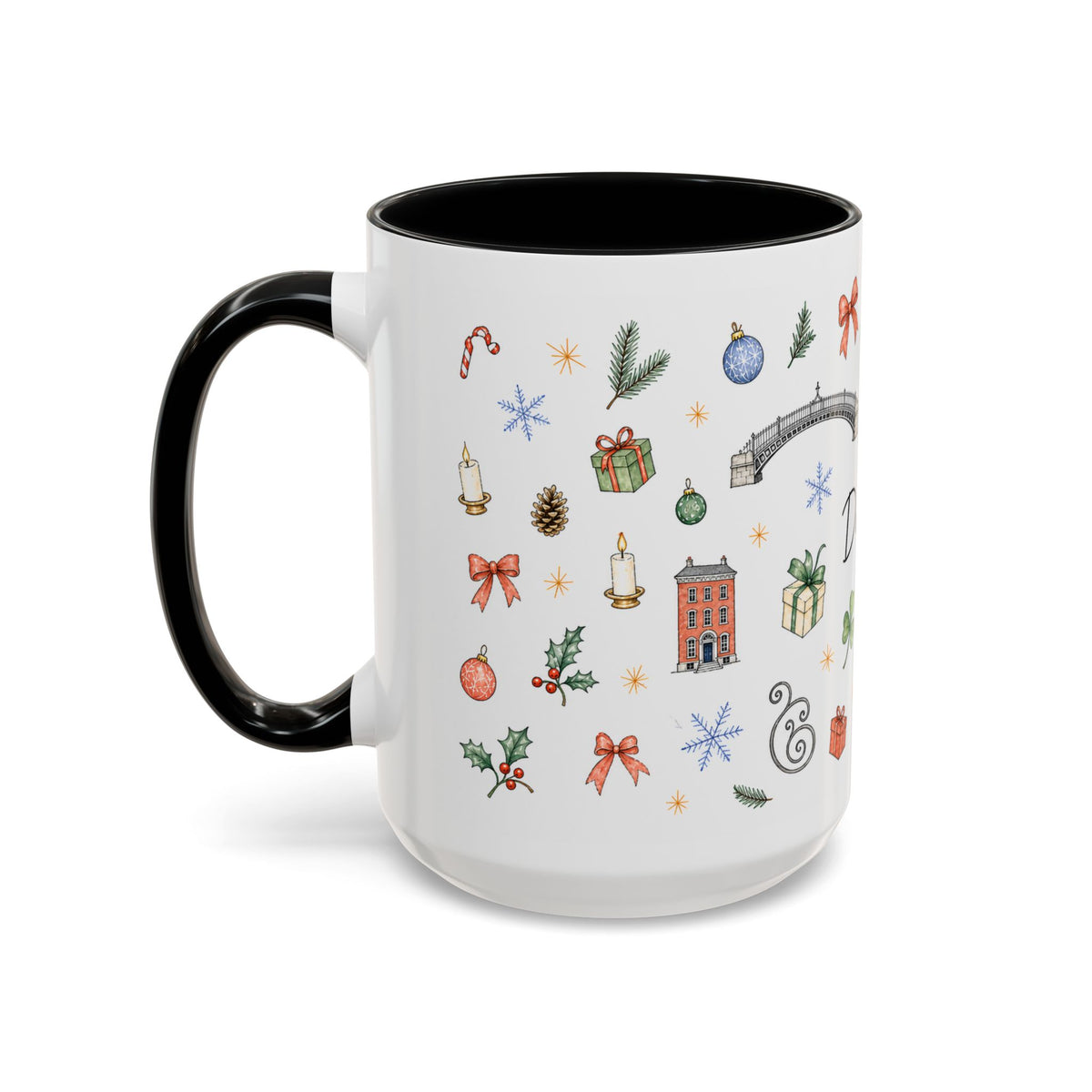 Dublin Christmas Mug | Watercolor City Souvenir, Holiday Travel Gift (11oz/15oz)