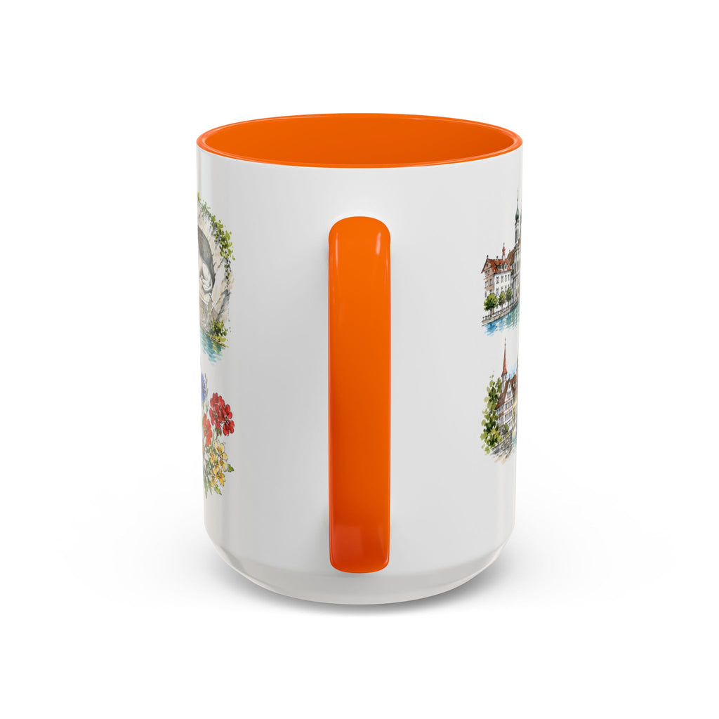 Lucerne Illustrated Travel Mug | City Souvenir Accent Coffee Mug | 11oz 15oz Ceramic Cup