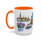 Hamburg Illustrated Travel Mug | City Souvenir Accent Coffee Mug | 11oz 15oz Ceramic Cup
