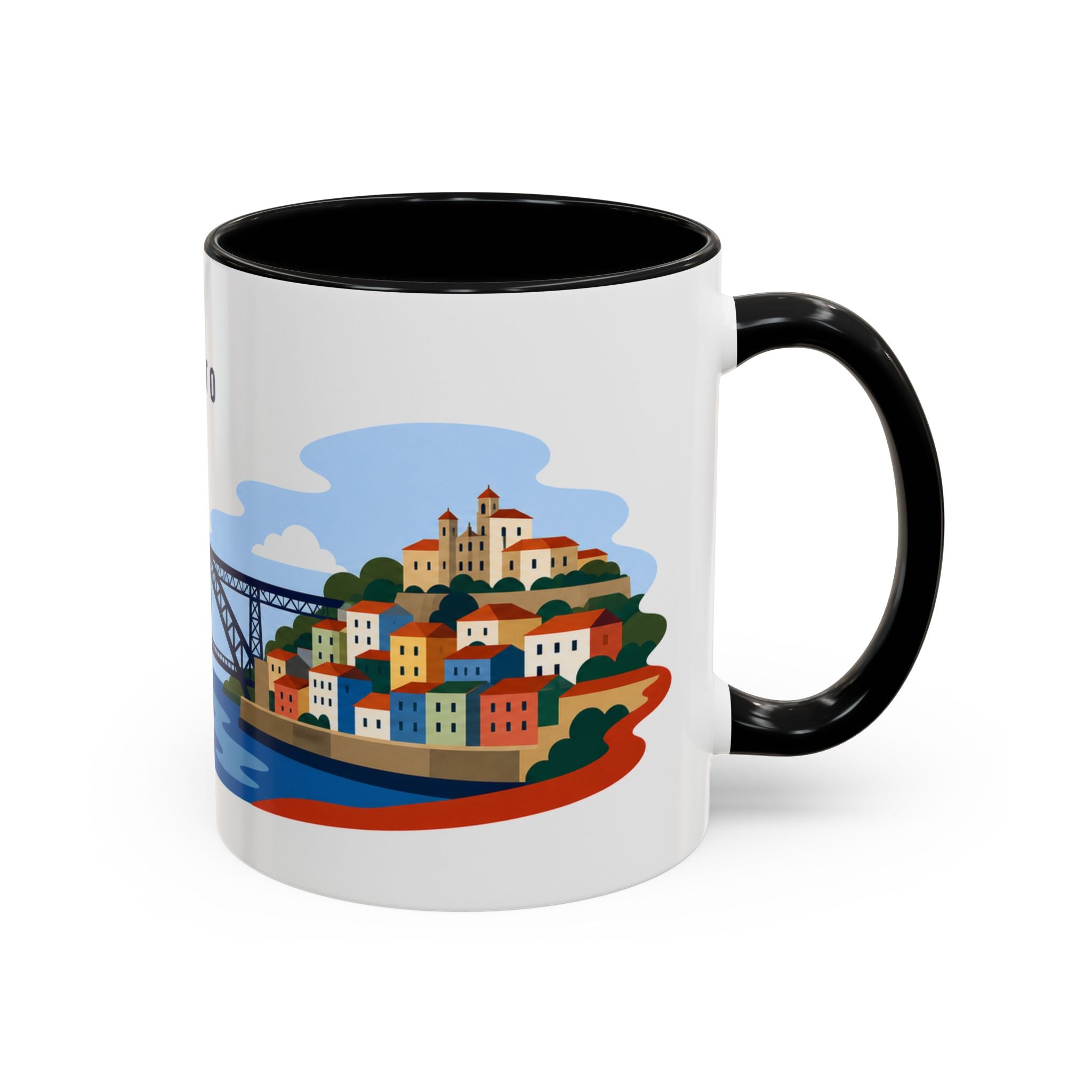 Porto Coffee Mug | Travel Destination Souvenir Gift | Accent Color Ceramic 11oz 15oz
