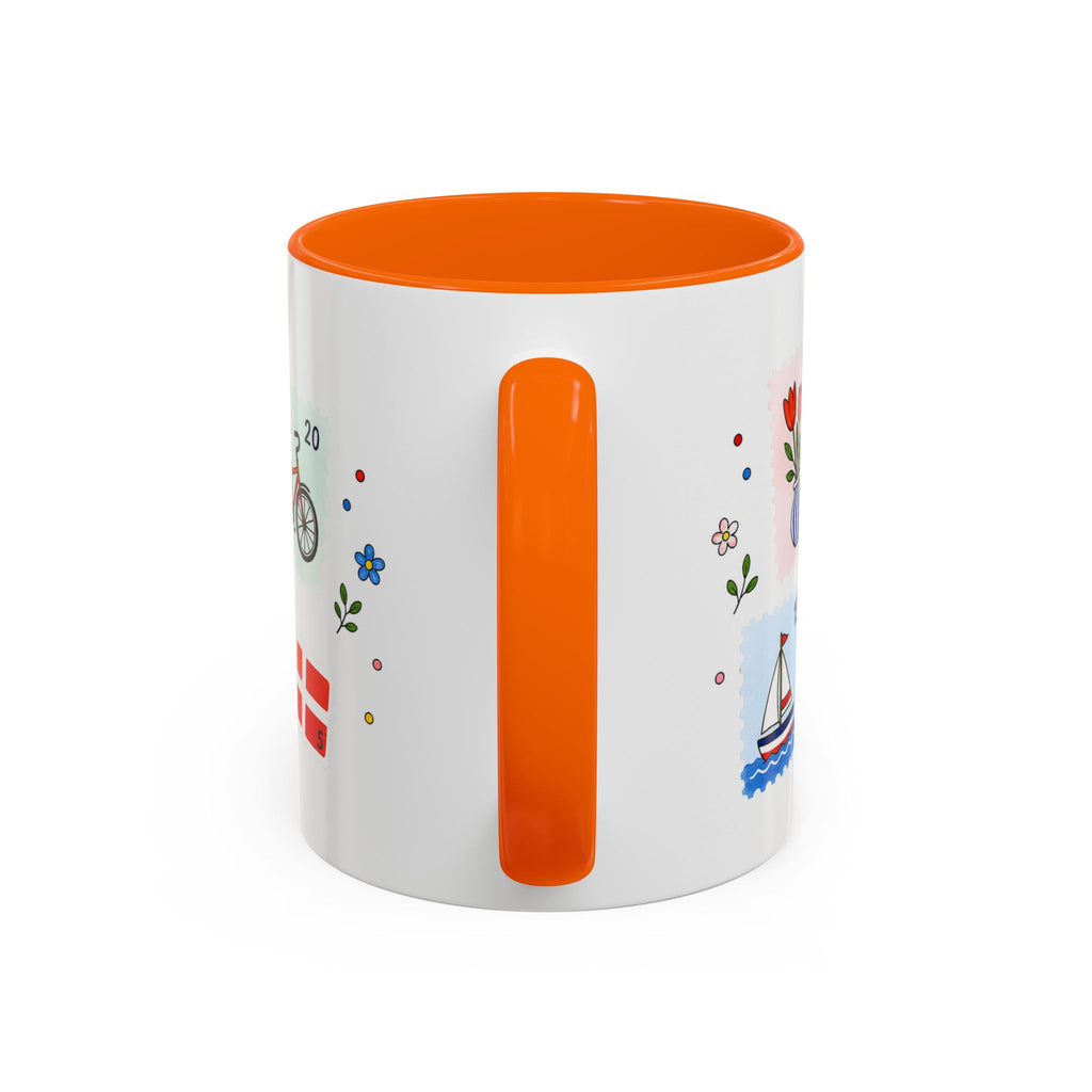Copenhagen Coffee Mug | Postage Stamp Collage Mug | Travel Souvenir Accent Cup 11oz 15oz