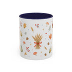 Thanksgiving Mug | Country Harvest Watercolor Gift | Pumpkin Scarecrow Accent Cup 11oz 15oz