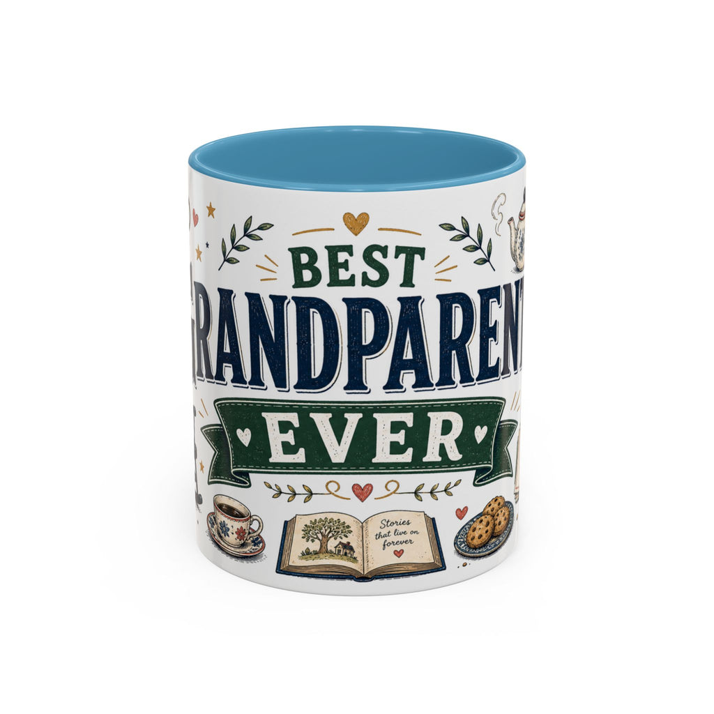 Best Grandparents Ever Coffee Mug | Gift From Grandkids | Accent Color Ceramic 11oz 15oz