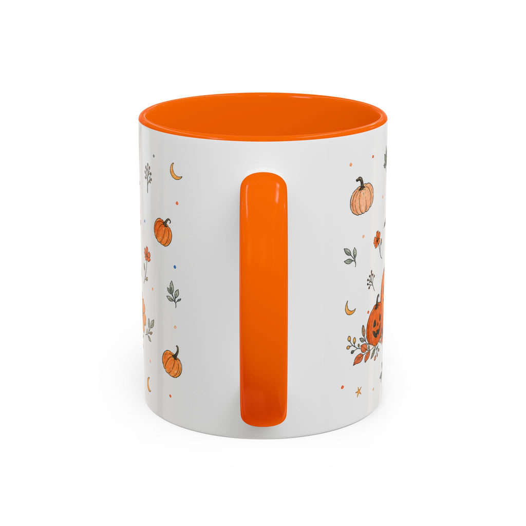 Friendly Ghost Halloween Mug | Pumpkin Flower Watercolor Gift | Accent Cup 11oz 15oz