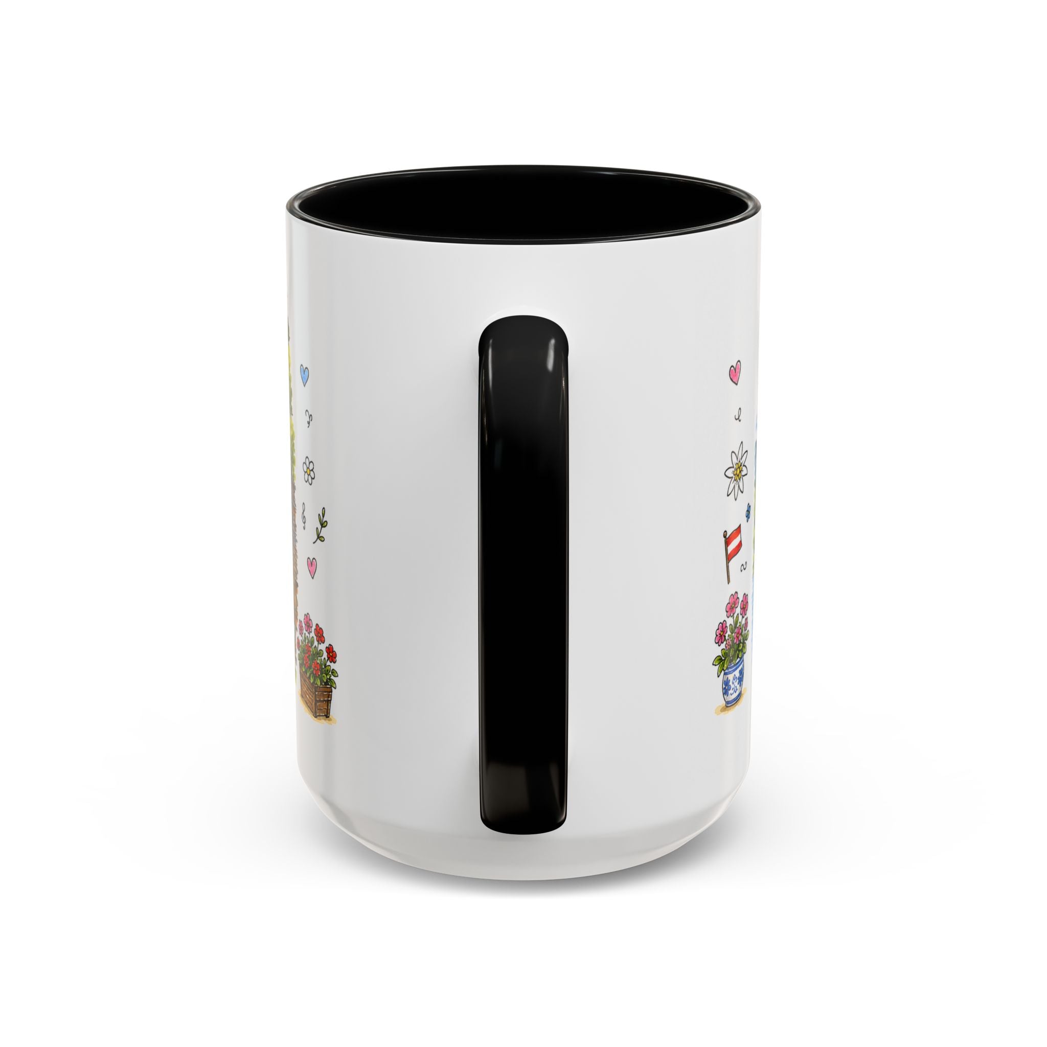 Hallstatt Illustrated Travel Mug | Austria Souvenir Accent Coffee Mug | 11oz 15oz Ceramic Cup