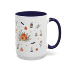 Black Cat Halloween Mug | Pumpkin Moon Watercolor Gift | Spooky Accent Cup 11oz 15oz