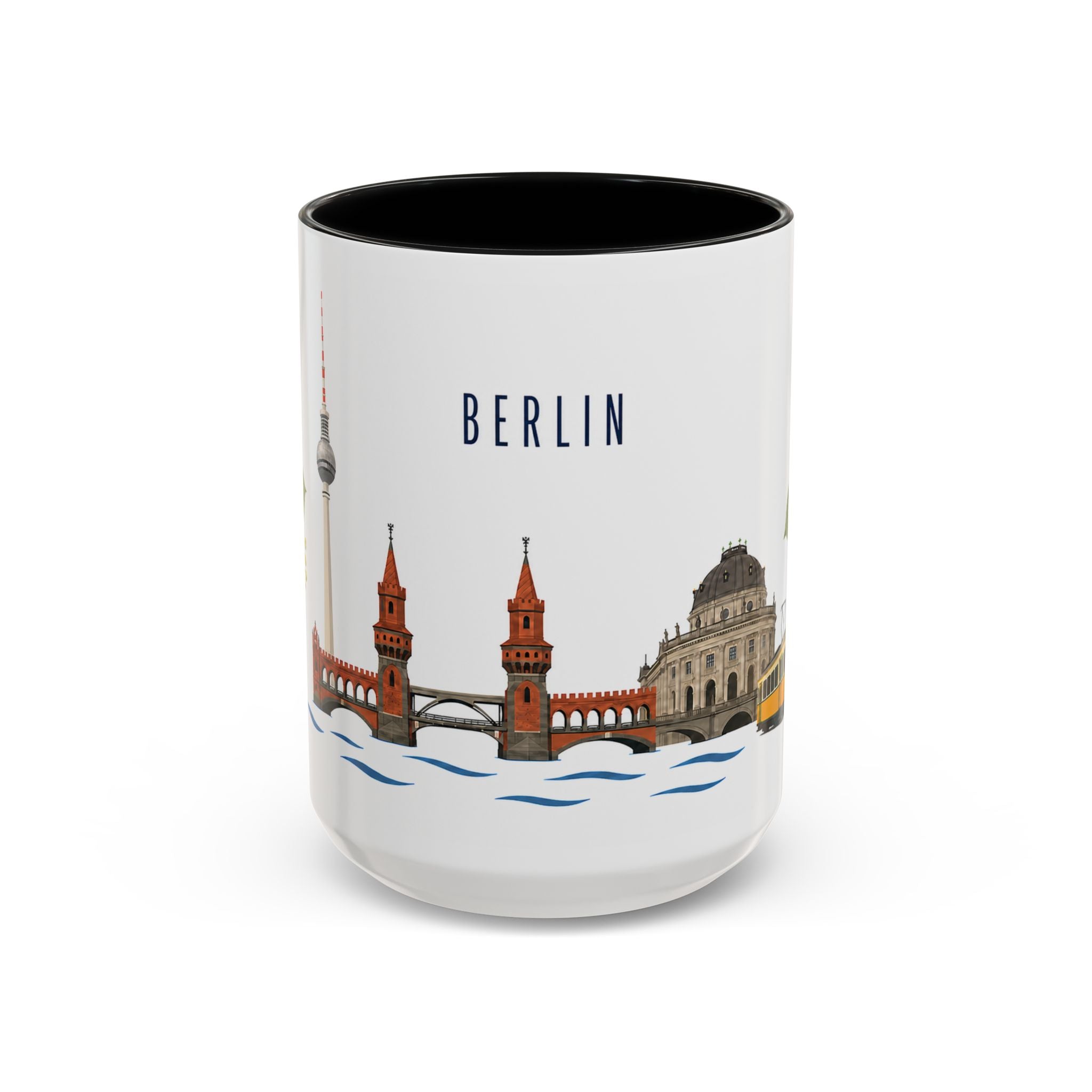 Berlin Coffee Mug | Germany Travel Souvenir | Porcelain Decal City Gift | 11oz 15oz Accent Mug