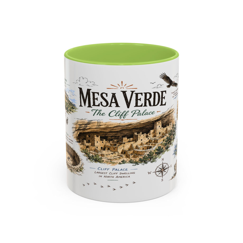 Mesa Verde National Park Coffee Mug | Colorado Ancient Cliff Dwellings Gift | Accent Color Ceramic 11oz 15oz