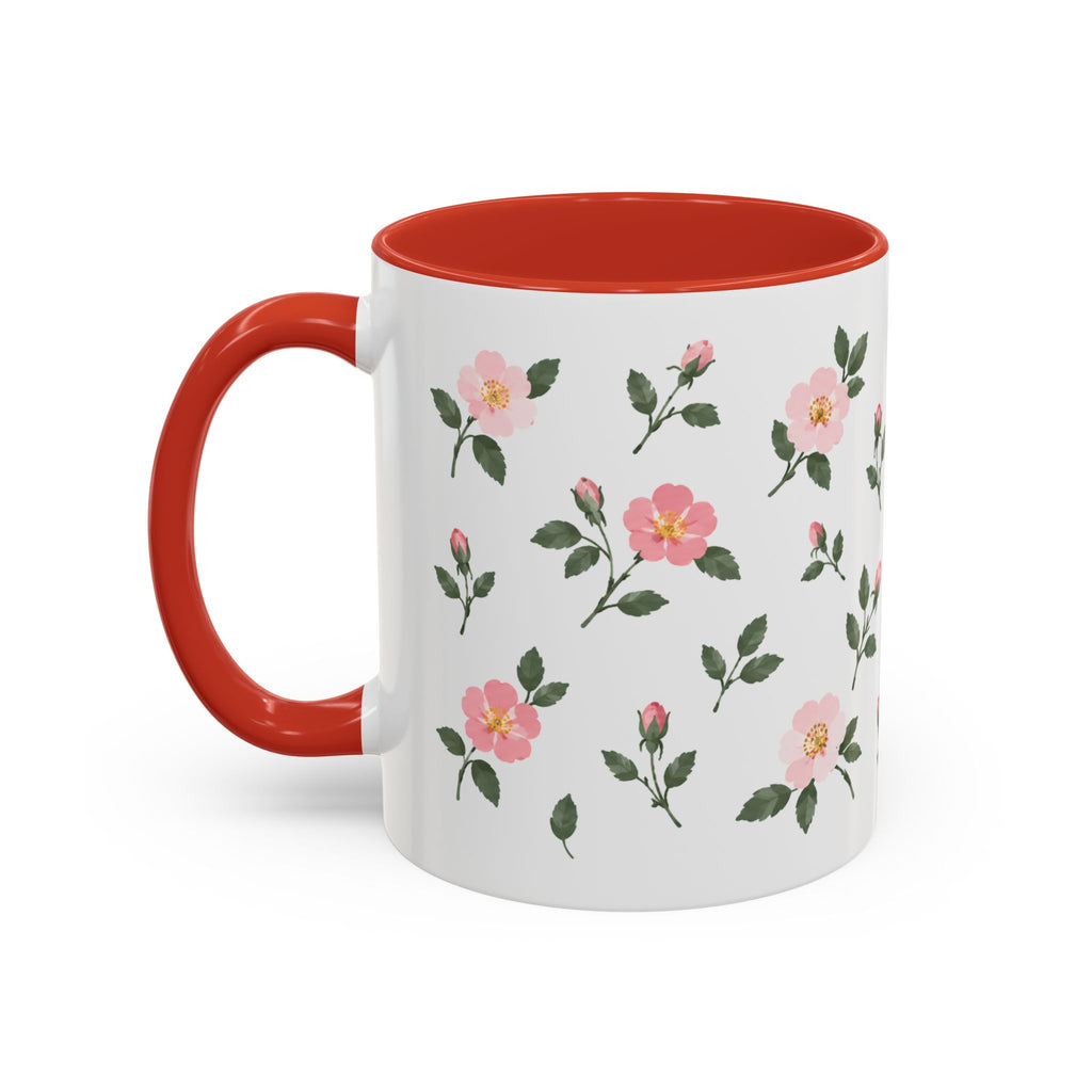 North Dakota Wild Prairie Rose Mug, State Flower Floral Coffee Cup, 11oz Botanical Gift