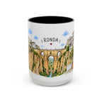 Ronda Illustrated Travel Mug | Spain Souvenir Accent Coffee Mug | 11oz 15oz Ceramic Cup