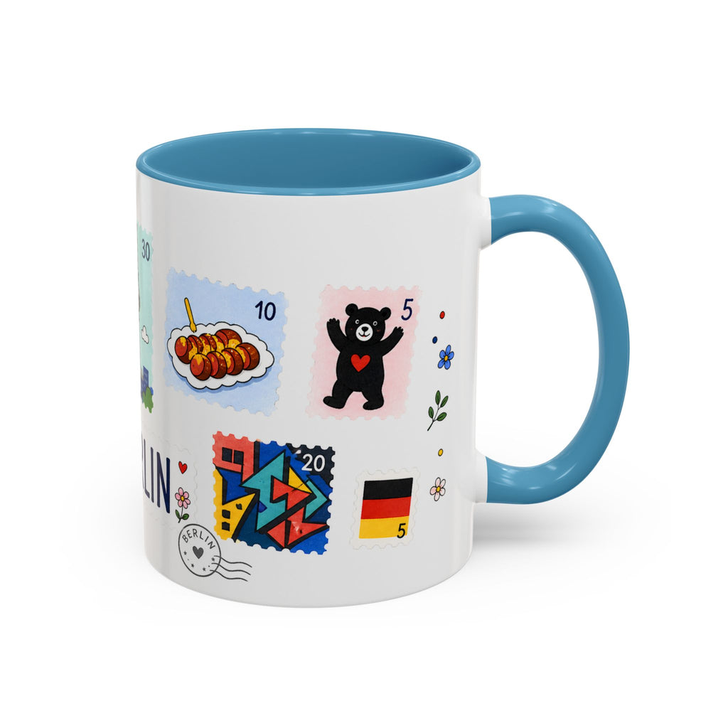 Berlin Coffee Mug | Postage Stamp Collage Mug | Travel Souvenir Accent Cup 11oz 15oz