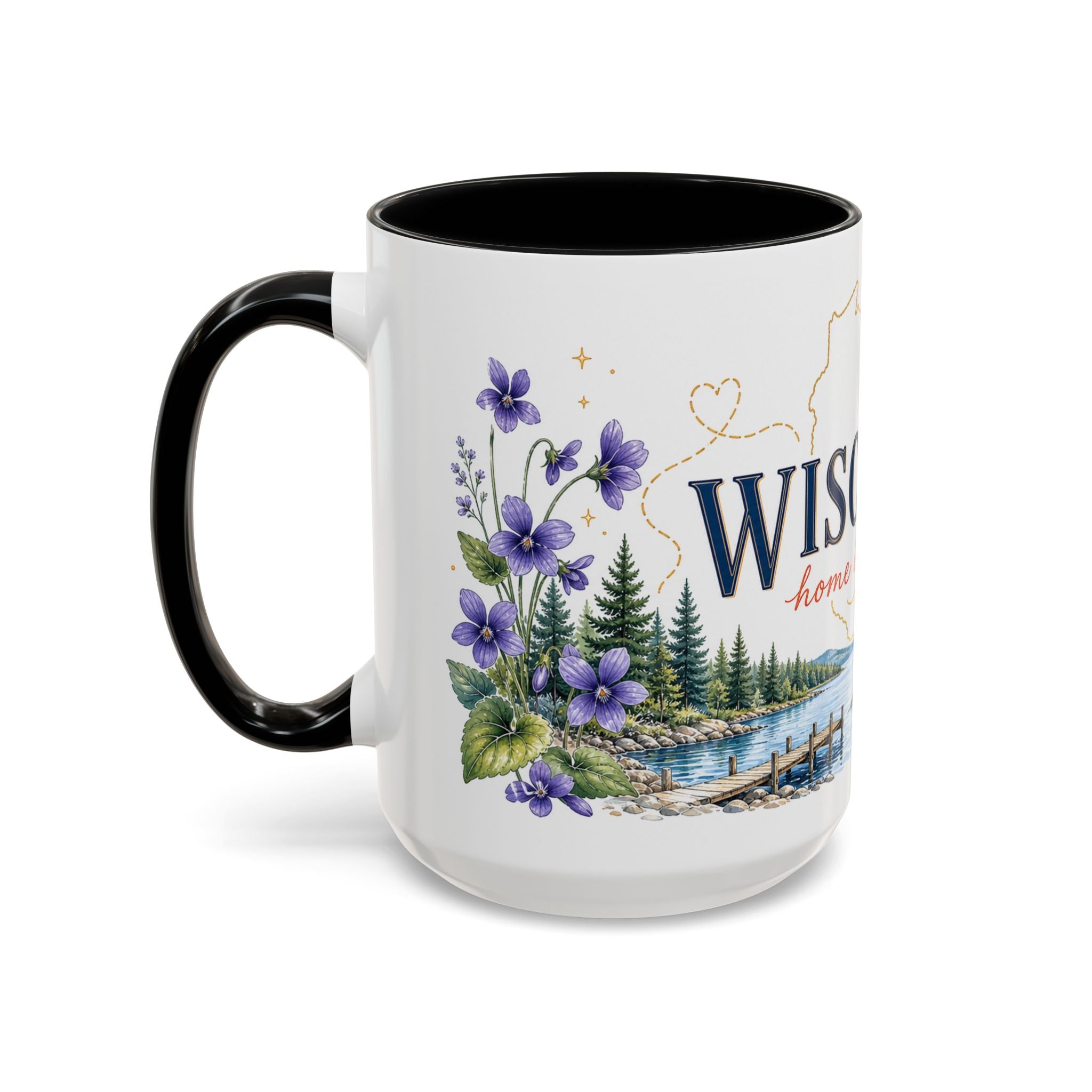 Wisconsin Home State Mug | Moving Away Gift | Long Distance Friendship Coffee Cup | 11oz 15oz Accent Mug