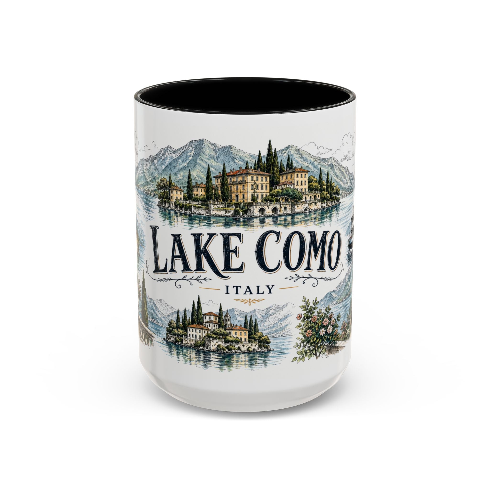 Lake Como Mug, Italy Travel Souvenir, Bucket List Gift, Accent Ceramic Coffee Mug 11oz 15oz