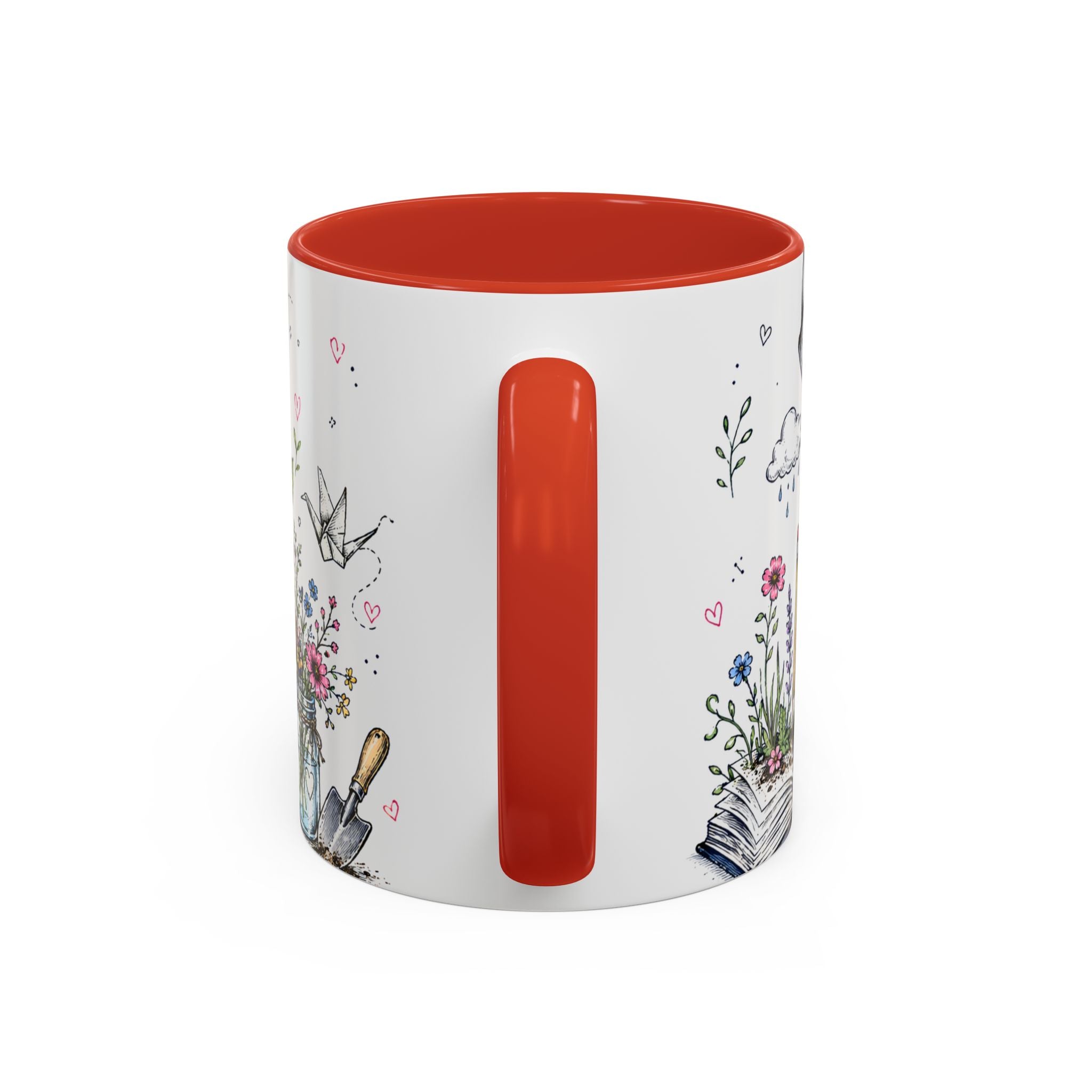 Thank You Teacher Coffee Mug | For Helping Me Grow Appreciation Gift | Accent Color Ceramic 11oz 15oz
