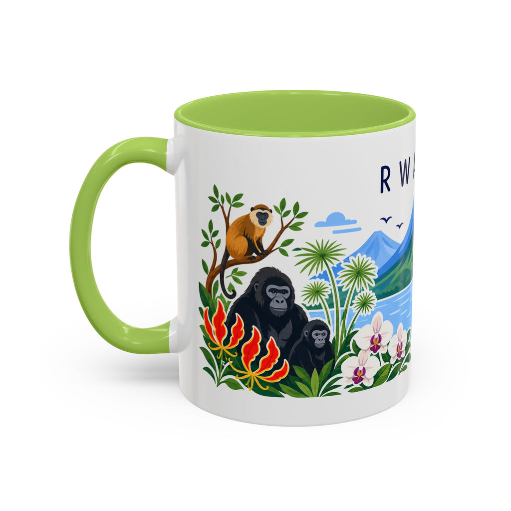Rwanda Coffee Mug | Travel Souvenir Accent Mug | Country Gift Ceramic Cup 11oz 15oz