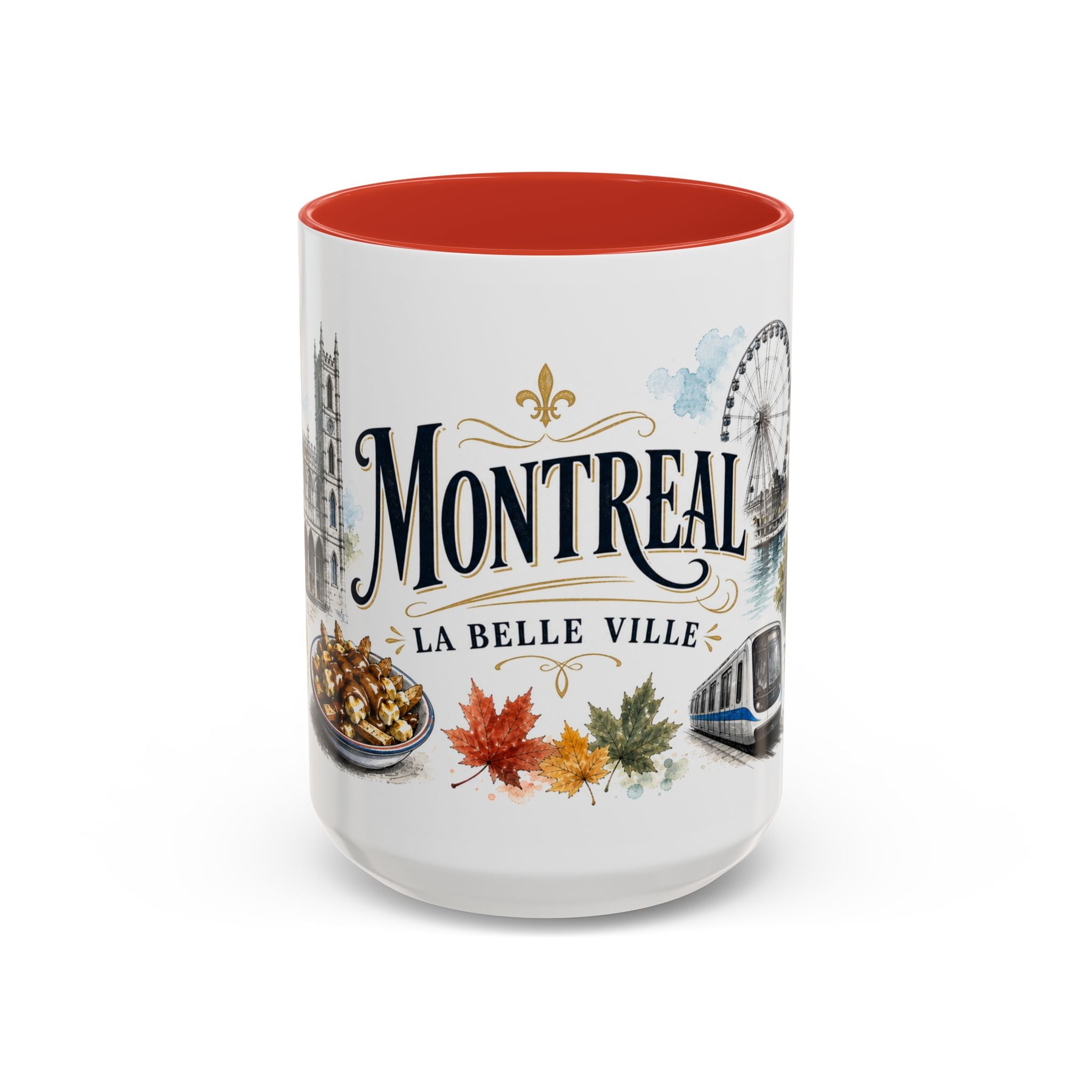 Montreal Coffee Mug | Canada Travel Souvenir | Vintage Illustrated City Gift | 11 oz 15 oz Accent Mug