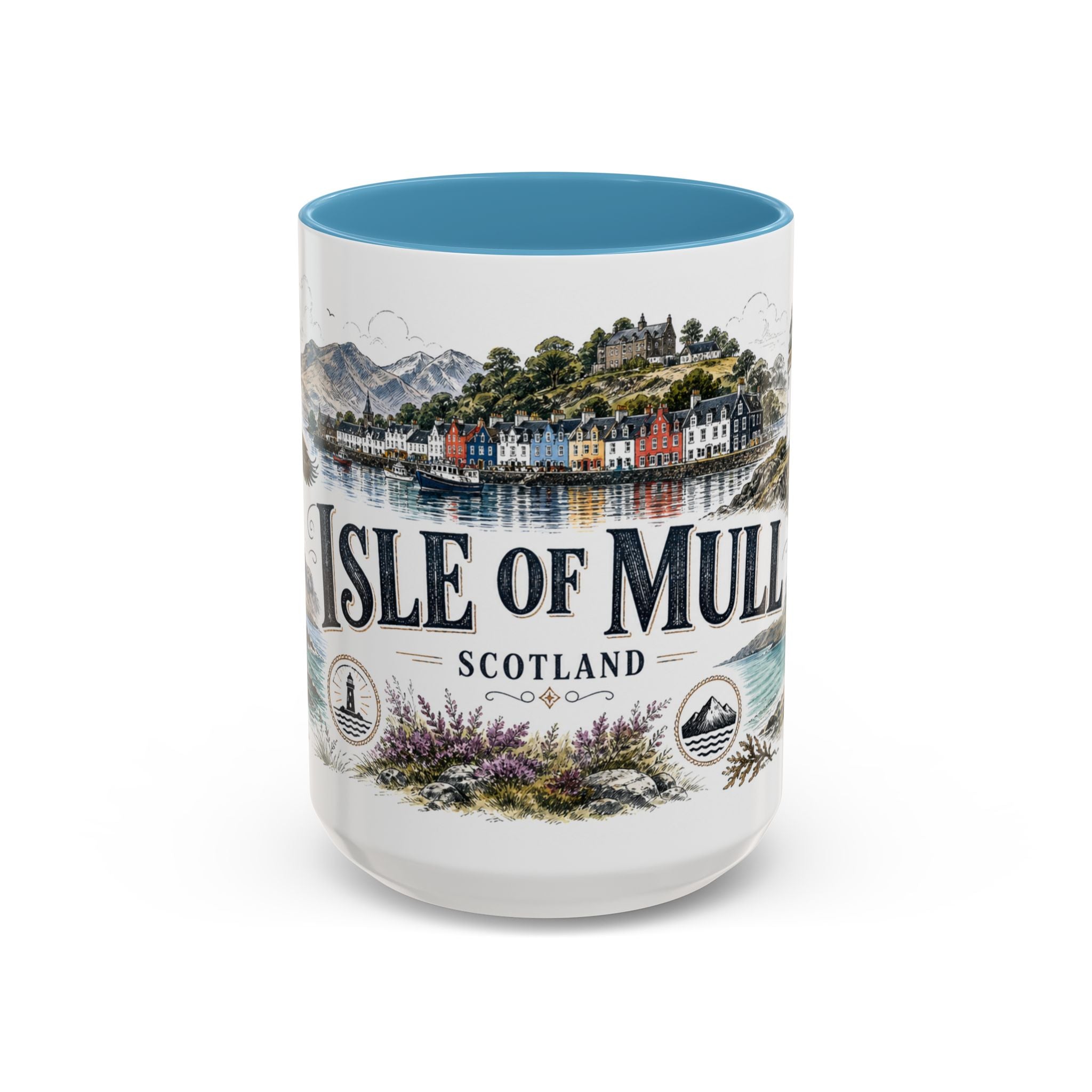 Isle of Mull Mug, Scotland Travel Souvenir, Bucket List Gift, Accent Ceramic Coffee Mug 11oz 15oz