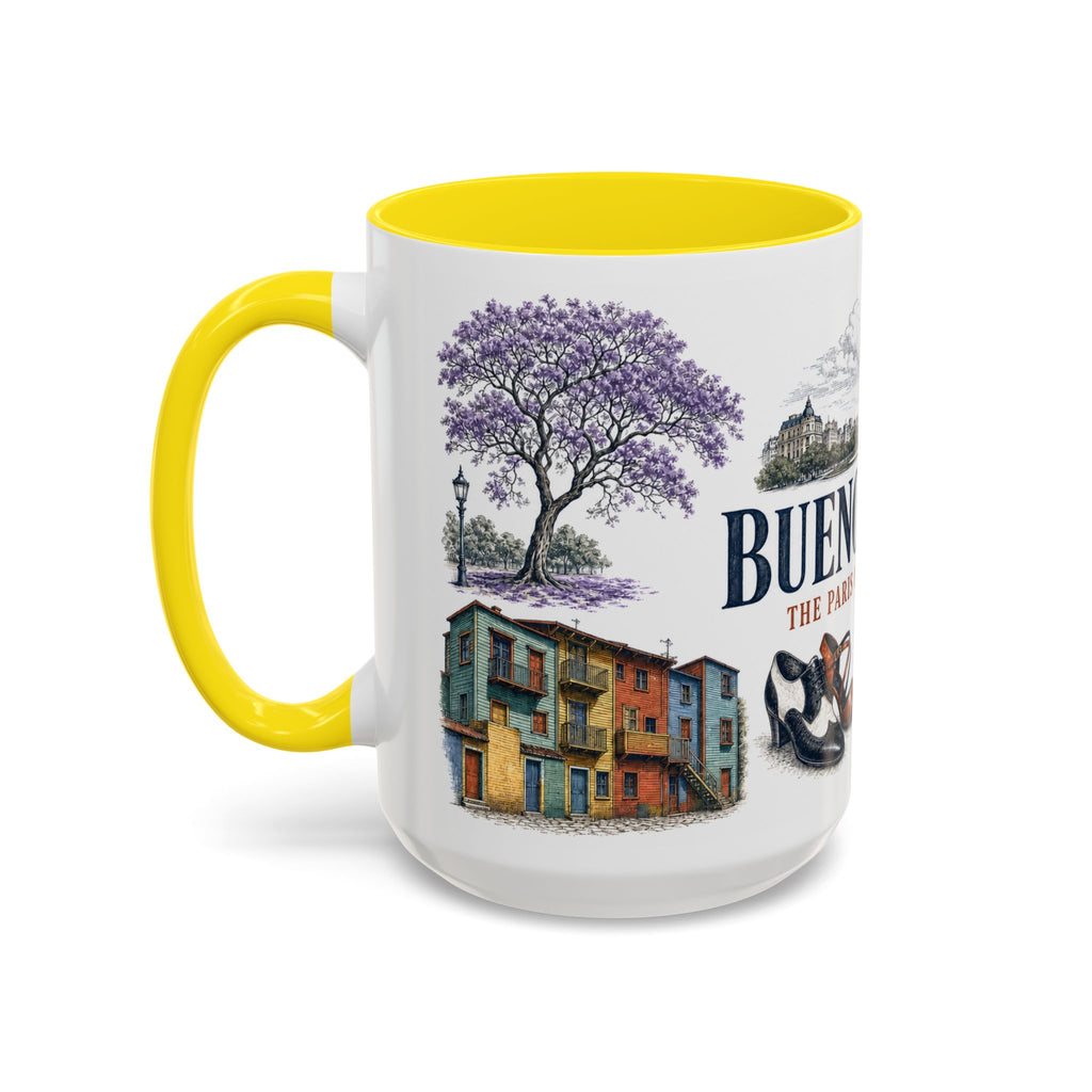 Buenos Aires Coffee Mug | Argentina Travel Souvenir | Vintage Illustrated City Gift | 11 oz 15 oz Accent Mug