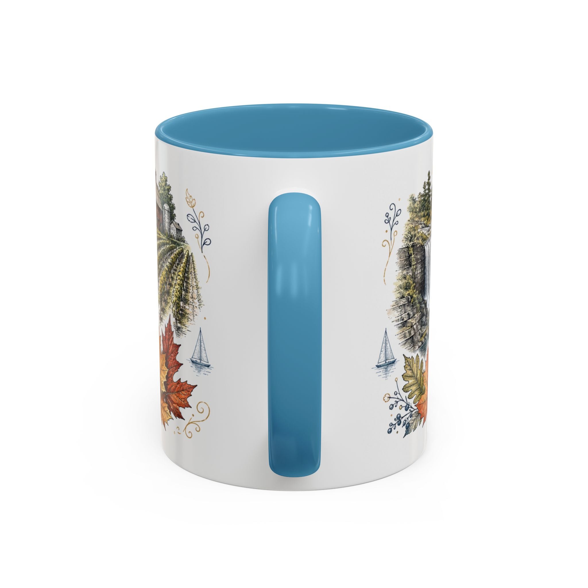 Finger Lakes Mug, New York Travel Souvenir, Bucket List Gift, Accent Ceramic Coffee Mug 11oz 15oz