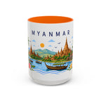 Myanmar Coffee Mug | Travel Souvenir Accent Mug | Place Gift Ceramic Cup 11oz 15oz